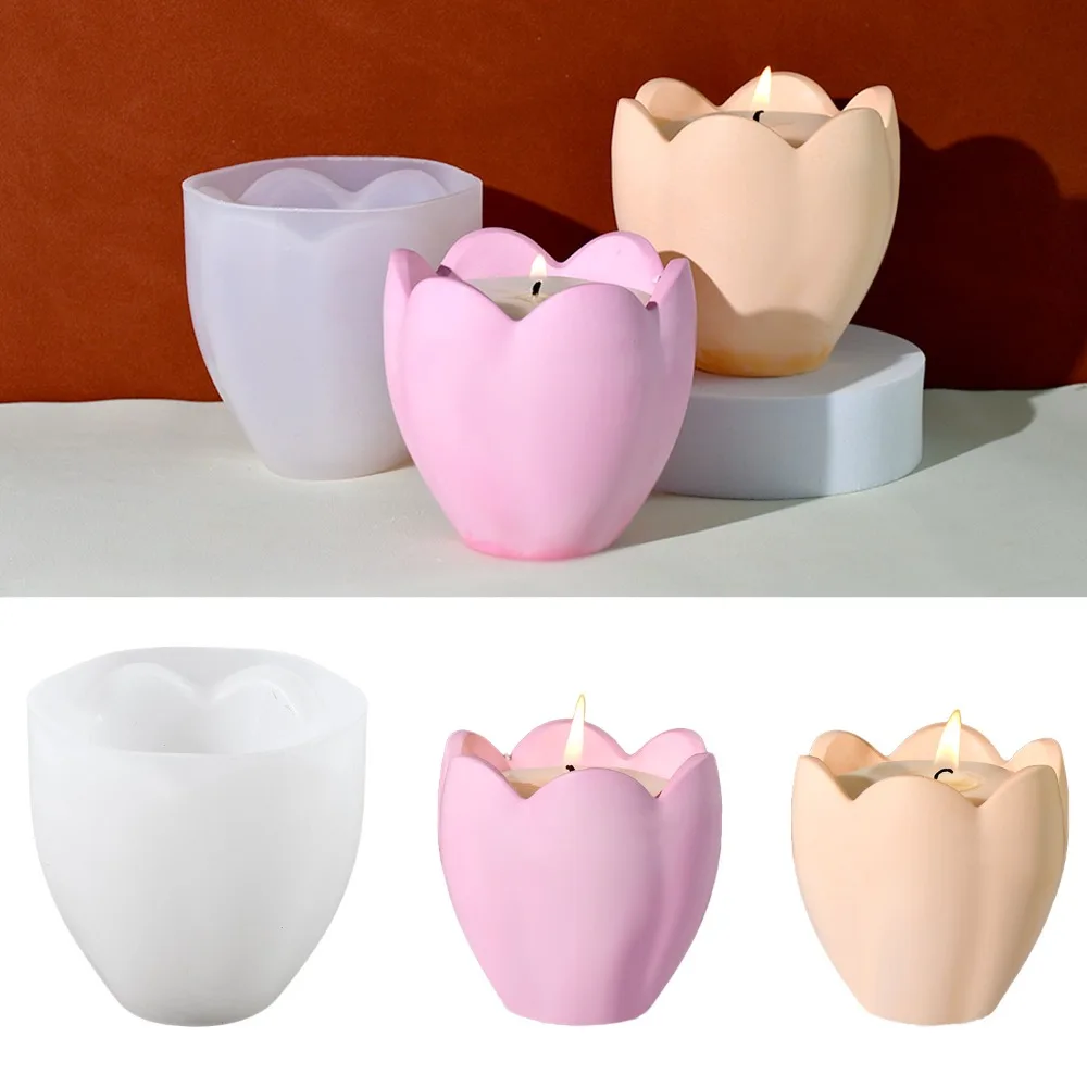 Candle Making Party - Tulip Candle Holder Silicone Moulds Flower