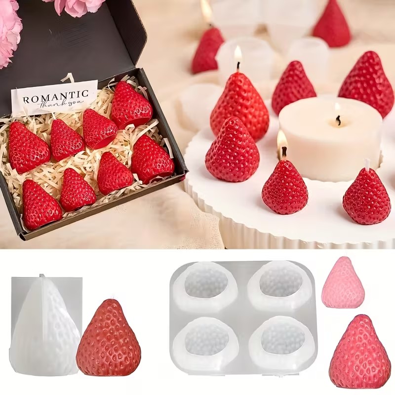 Candle Making Diy - Strawberry Silicone Candle Mold for DIY