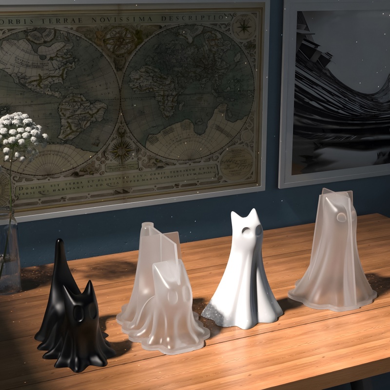 Ghost Cat Halloween Desktop Or - Candle Making Diy recension och pris