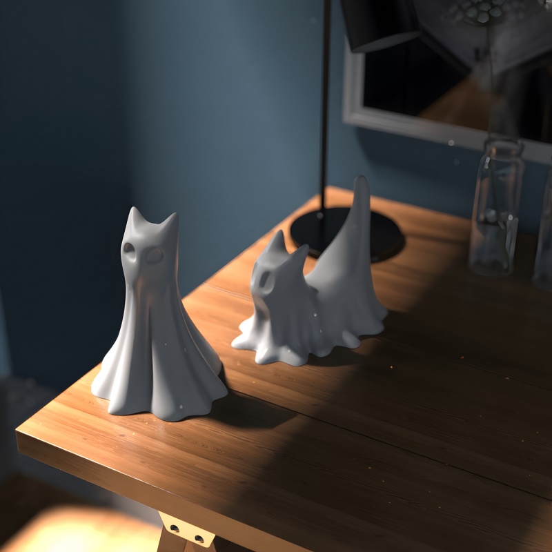 Ghost Cat Halloween Desktop Or - Candle Making Diy recension och pris