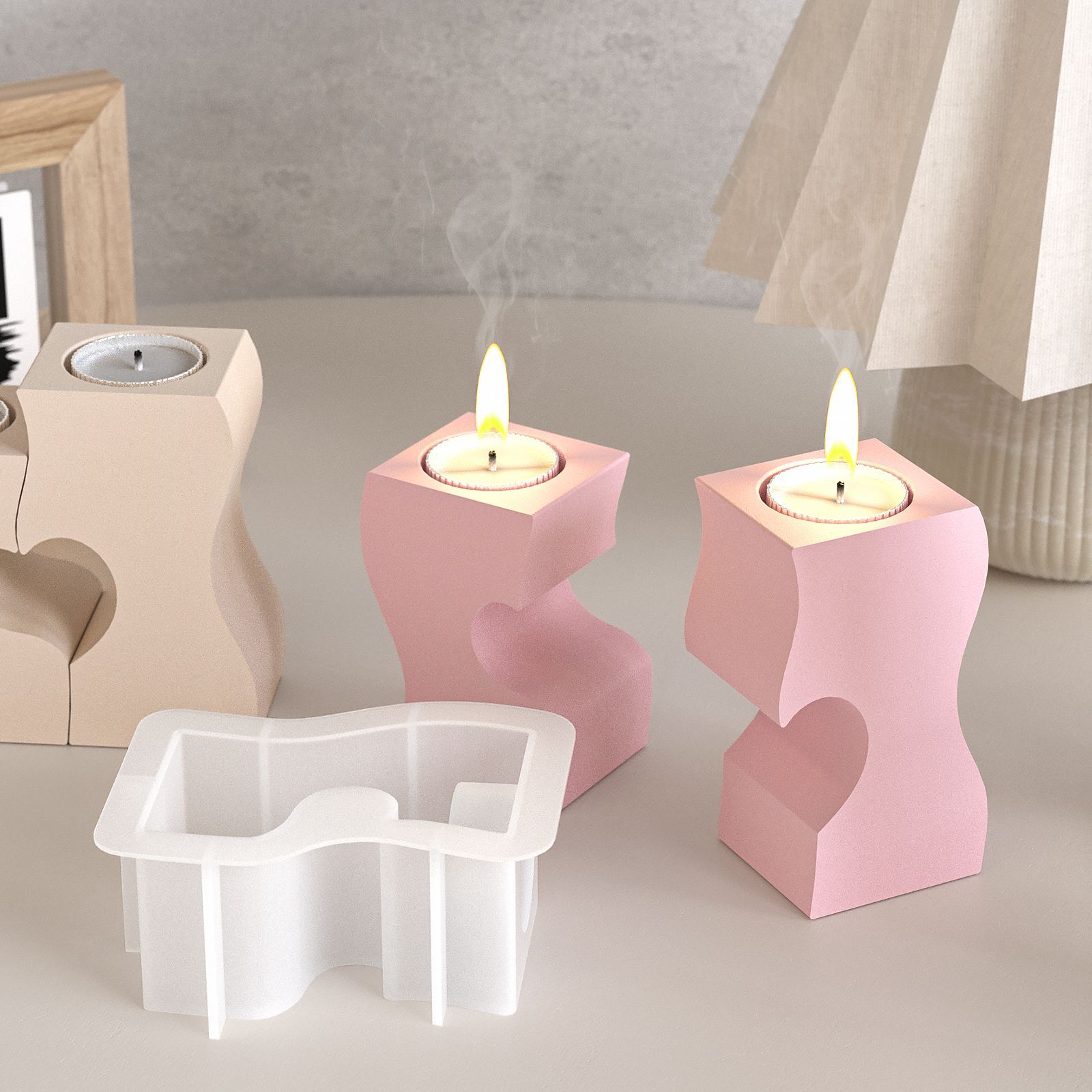 S Heart Candlestick Silicone M - Candle Making Diy recension och pris