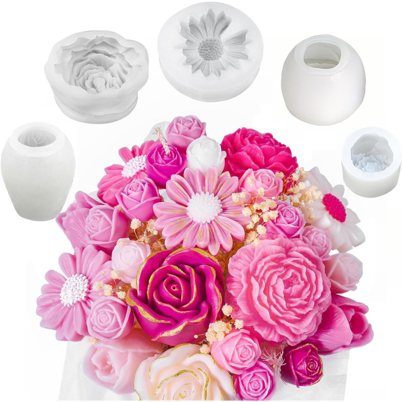 5Flower Candle Mold Set，3D Flo - Candle Making Party recension och pris