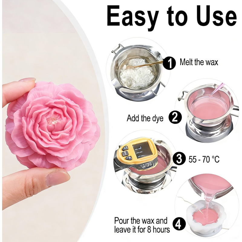 5Flower Candle Mold Set，3D Flo - Candle Making Party recension och pris