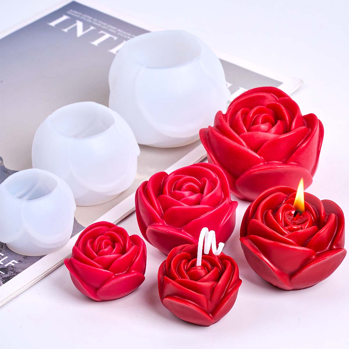 3D Flower Shape Silicone Candl - Candle Making Party recension och pris