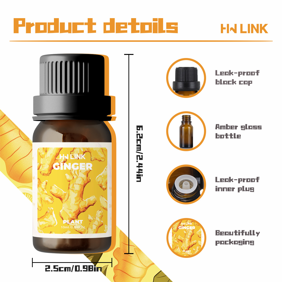 Ginger Oil 100%Pure Natural Gi - Candle Making Essentials recension och pris